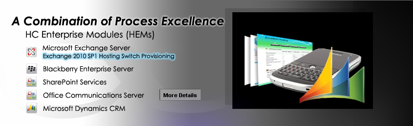HC Enterprise Module - Exchange Server - SharePoint - HMC - Dynamic CRM Image